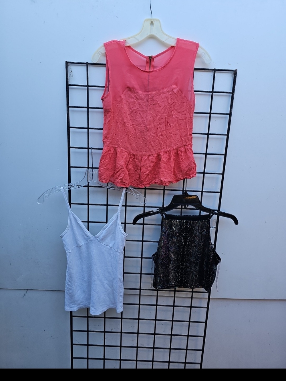 Heart Moon Star Coral Peplum Sleeveless Tank Top